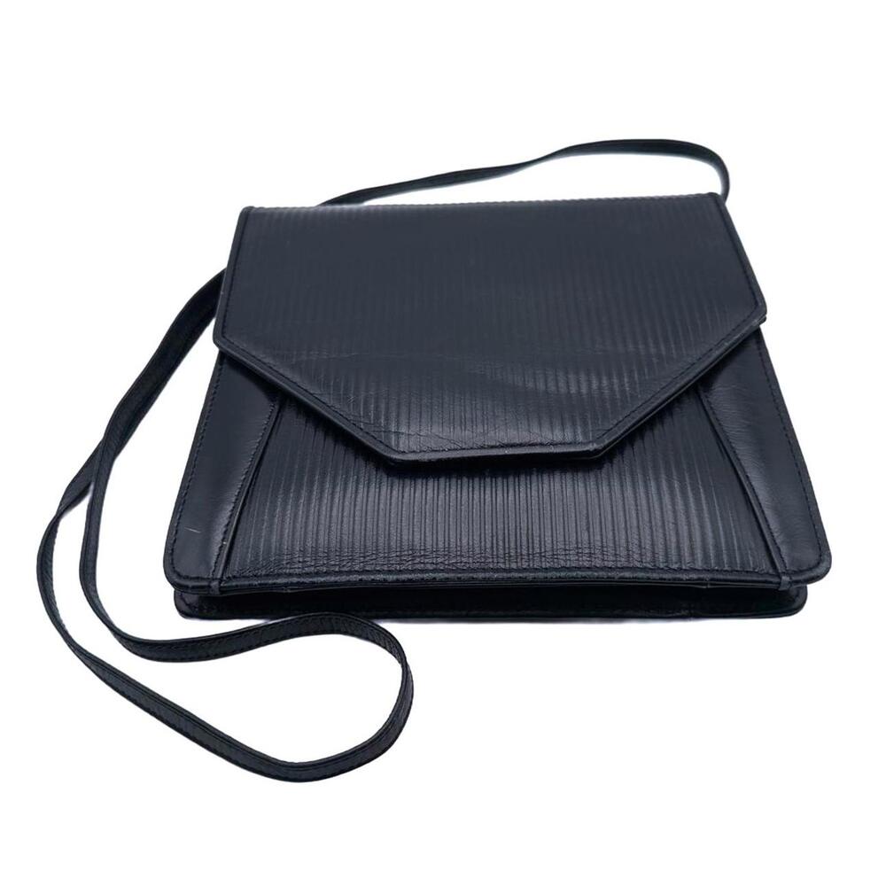 Laurie Leather Crossbody Bag Black Vintage Made in Tokyo 8x8"